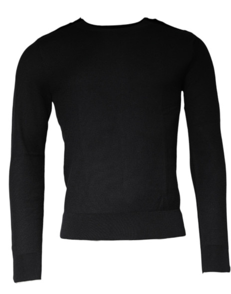 Black Long Sleeve Crew Neck Pullover Sweater Black Long Sleeve Crew Neck Pullover Sweater