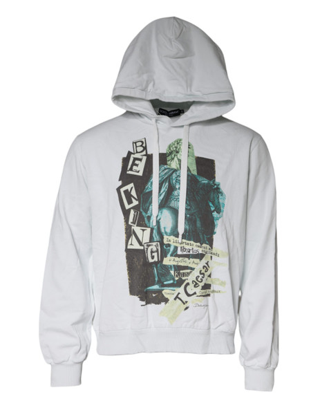 Dolce & Gabbana White Caesar Cotton Hooded Pullover Sweater TSH87226 Dolce & Gabbana White Caesar Cotton Hooded Pullover Sweater TSH87226