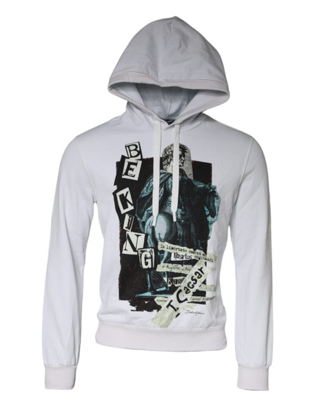 Dolce & Gabbana White Caesar Cotton Hooded Pullover Sweater TSH87227 Dolce & Gabbana White Caesar Cotton Hooded Pullover Sweater TSH87227