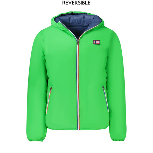 Green Polyamide Men Jacket NO-33470 Green Polyamide Men Jacket NO-33470