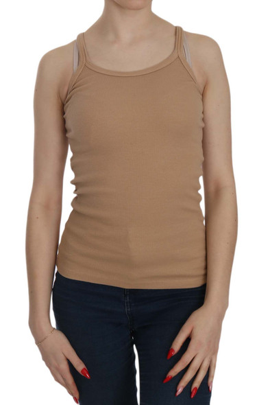 Beige Sleeveless Spaghetti Strap Tank Blouse Beige Sleeveless Spaghetti Strap Tank Blouse