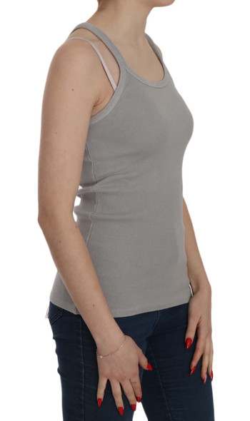 Grey Sleeveless Spaghetti Strap Shirt Grey Sleeveless Spaghetti Strap Shirt
