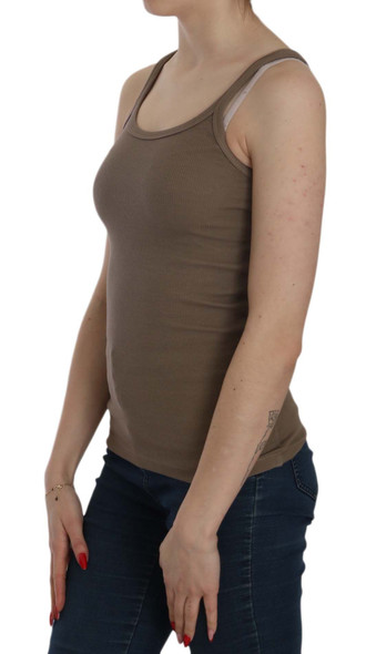 PINK MEMORIES Brown Sleeveless Spaghetti Strap Top PINK MEMORIES Brown Sleeveless Spaghetti Strap Top