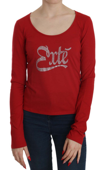 Red Crystal Embellished Long Sleeve Blouse Red Crystal Embellished Long Sleeve Blouse