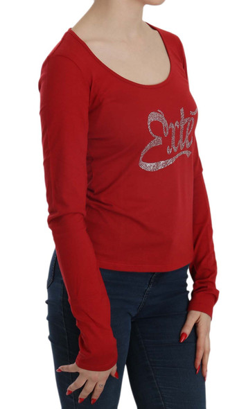 Red Crystal Embellished Long Sleeve Blouse Red Crystal Embellished Long Sleeve Blouse
