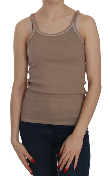 PINK MEMORIES Brown Sleeveless Spaghetti Strap Tank Blouse PINK MEMORIES Brown Sleeveless Spaghetti Strap Tank Blouse