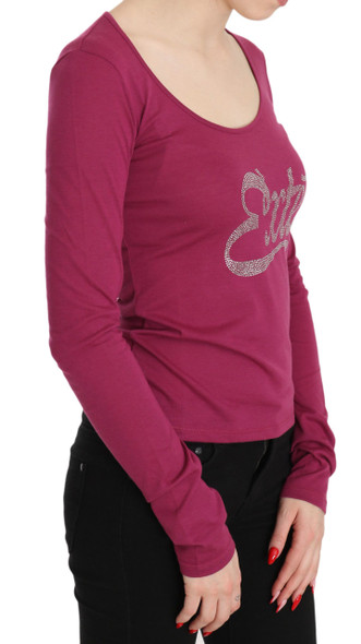 Pink Exte Crystal Embellished Long Sleeve Top Pink Exte Crystal Embellished Long Sleeve Top