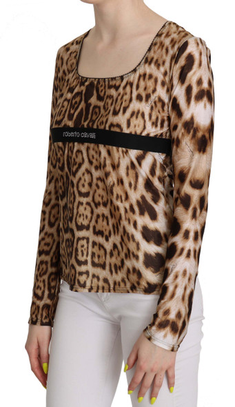 Brown Round Neck Leopard Women Top Blouse Brown Round Neck Leopard Women Top Blouse