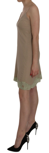 Beige Lace Spaghetti Strap Mini Cotton Dress Beige Lace Spaghetti Strap Mini Cotton Dress