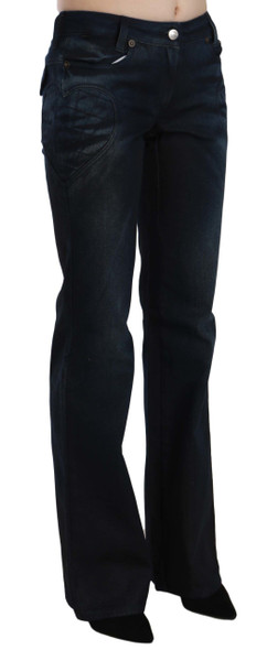 Just Cavalli Blue Washed Mid Waist Straight Denim Pants Just Cavalli Blue Washed Mid Waist Straight Denim Pants