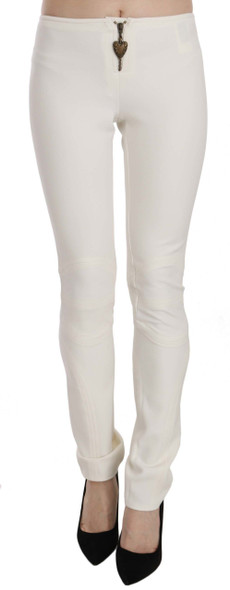 White Mid Waist Skinny Dress Trousers Pants White Mid Waist Skinny Dress Trousers Pants