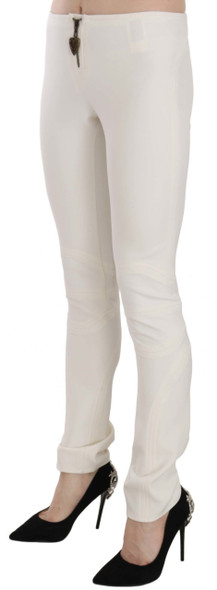 White Mid Waist Skinny Dress Trousers Pants White Mid Waist Skinny Dress Trousers Pants