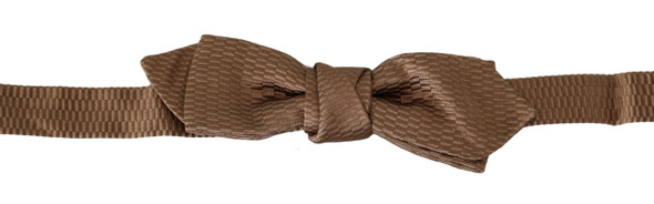 Men Brown Gold Adjustable Neck Papillon Bow Tie Men Brown Gold Adjustable Neck Papillon Bow Tie