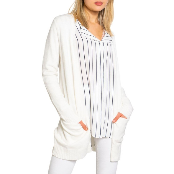 Vila Clothes White Viscose Cardigan Vila Clothes White Viscose Cardigan