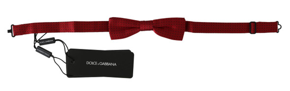 Dolce & Gabbana Red Dotted Silk Adjustable Neck Papillon Bow Tie Dolce & Gabbana Red Dotted Silk Adjustable Neck Papillon Bow Tie