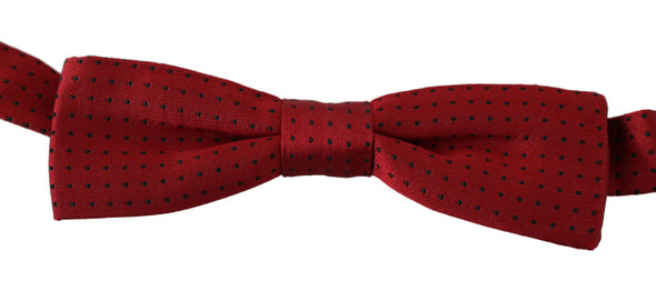 Dolce & Gabbana Red Dotted Silk Adjustable Neck Papillon Bow Tie Dolce & Gabbana Red Dotted Silk Adjustable Neck Papillon Bow Tie