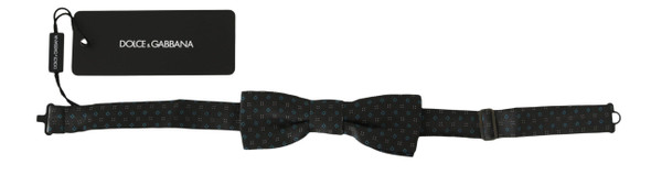 Dolce & Gabbana Men Gray Pattern Silk Adjustable Neck Papillon Bow Tie Dolce & Gabbana Men Gray Pattern Silk Adjustable Neck Papillon Bow Tie
