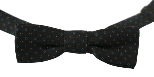 Dolce & Gabbana Men Gray Pattern Silk Adjustable Neck Papillon Bow Tie Dolce & Gabbana Men Gray Pattern Silk Adjustable Neck Papillon Bow Tie