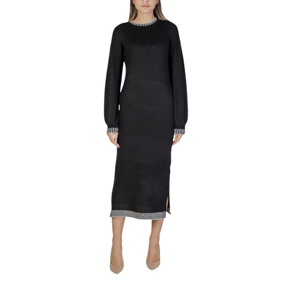 Black Polyester Midi Black Polyester Midi