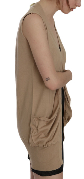 Brown 100% Cotton Sleeveless Cardigan Top Vest Brown 100% Cotton Sleeveless Cardigan Top Vest