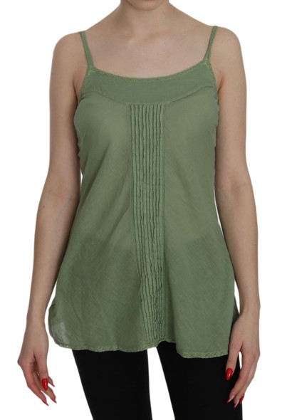 Green Silk Spaghetti Strap Tank Top Blouse Green Silk Spaghetti Strap Tank Top Blouse
