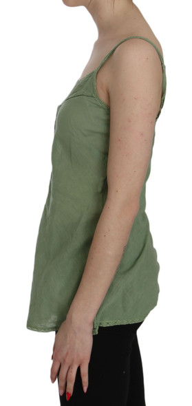 Green Silk Spaghetti Strap Tank Top Blouse Green Silk Spaghetti Strap Tank Top Blouse