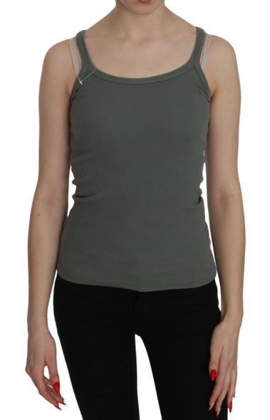 Green Spaghetti Strap Slim Fit Casual Tank Top Blouse Green Spaghetti Strap Slim Fit Casual Tank Top Blouse