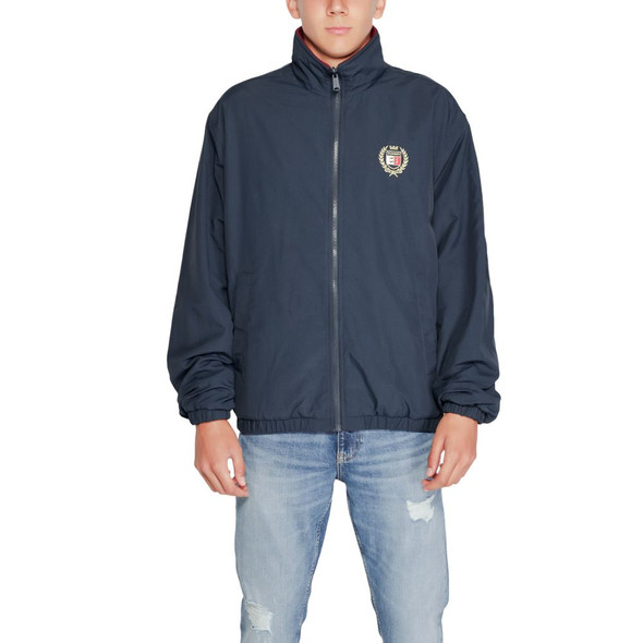 Tommy Hilfiger Jeans Blue Recycled Polyester Jackets & Coat Tommy Hilfiger Jeans Blue Recycled Polyester Jackets & Coat