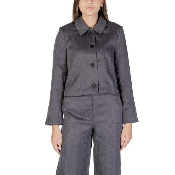 Gray Polyester Blazer Gray Polyester Blazer