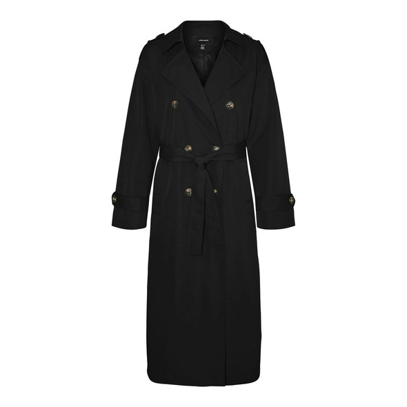 Black Polyester Trench Coat Black Polyester Trench Coat