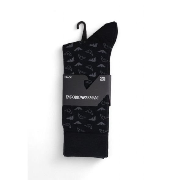 Emporio Armani Underwear Black Cotton Sock Emporio Armani Underwear Black Cotton Sock