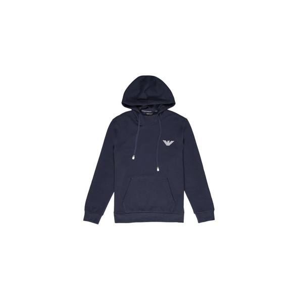 Emporio Armani Underwear Blue Cotton Hoody Emporio Armani Underwear Blue Cotton Hoody
