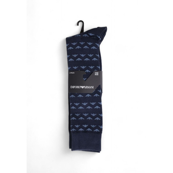 Emporio Armani Underwear Blue Cotton Sock EM15169500010RO Emporio Armani Underwear Blue Cotton Sock EM15169500010RO