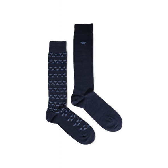 Emporio Armani Underwear Blue Cotton Sock EM15169500010RO Emporio Armani Underwear Blue Cotton Sock EM15169500010RO