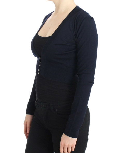 Cavalli Blue cropped wool cardigan Cavalli Blue cropped wool cardigan