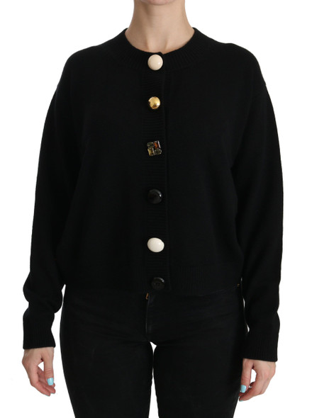 Black Button Embellished Cardigan Sweater Black Button Embellished Cardigan Sweater