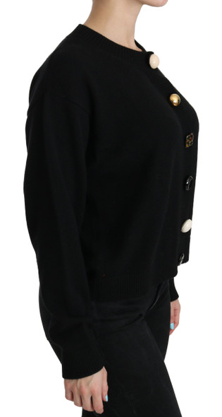Black Button Embellished Cardigan Sweater Black Button Embellished Cardigan Sweater