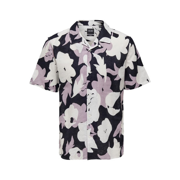 Only & Sons Purple Linen Shortsleeve Only & Sons Purple Linen Shortsleeve