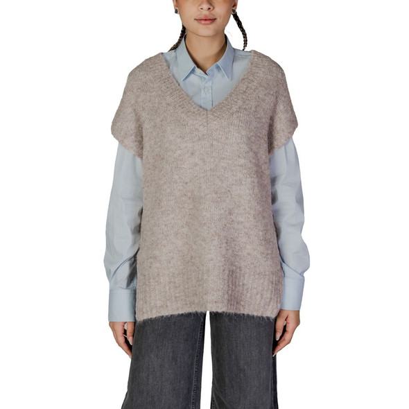 Vero Moda Beige Recycled Polyester Sweater Vero Moda Beige Recycled Polyester Sweater