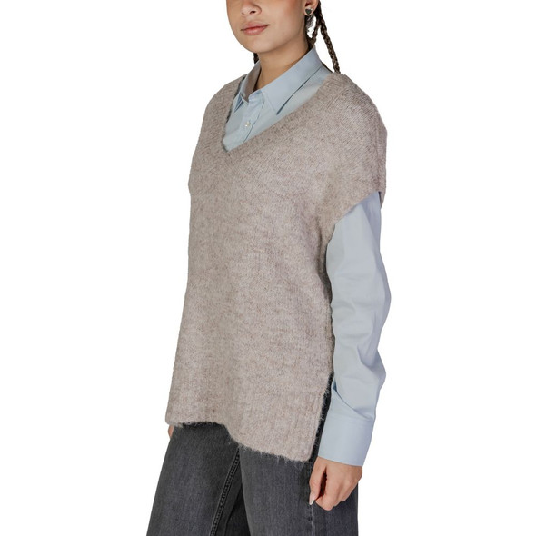 Vero Moda Beige Recycled Polyester Sweater Vero Moda Beige Recycled Polyester Sweater