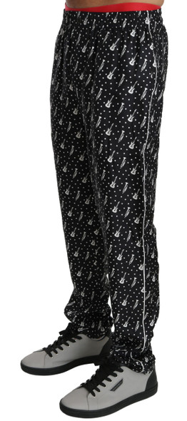 Silk Black Musical Instrument Trouser Pants Silk Black Musical Instrument Trouser Pants