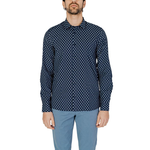 Blue Viscose Shirt AN13369100010RO Blue Viscose Shirt AN13369100010RO