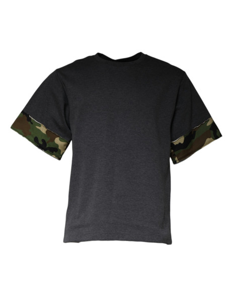 Dark Gray Camouflage Crew Neck T-shirt Dark Gray Camouflage Crew Neck T-shirt