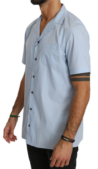 Dolce & Gabbana Blue Short Sleeve 100% Cotton Top Shirt Dolce & Gabbana Blue Short Sleeve 100% Cotton Top Shirt