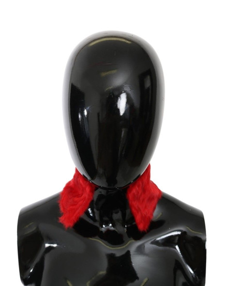 Red Fur Neck Collar Wrap Lambskin Scarf Red Fur Neck Collar Wrap Lambskin Scarf