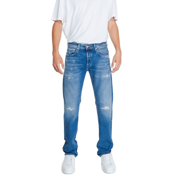 Replay Blue Cotton Relaxed Fit Jean Replay Blue Cotton Relaxed Fit Jean