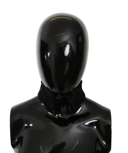 Black Fur Neck Collar Wrap Lambskin Scarf Black Fur Neck Collar Wrap Lambskin Scarf