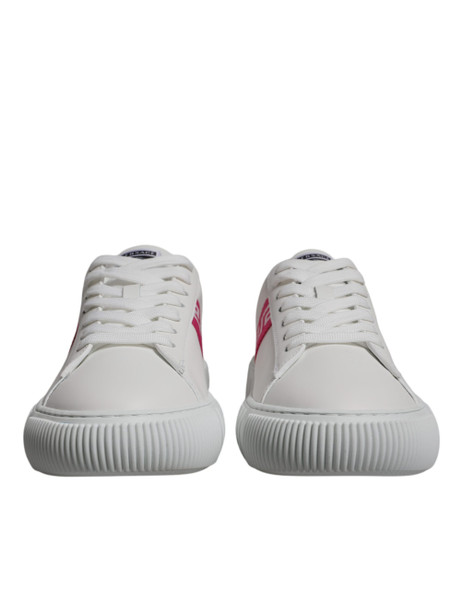 Versace White Pink Greca Print Platform Low Top Sneakers Shoes Versace White Pink Greca Print Platform Low Top Sneakers Shoes