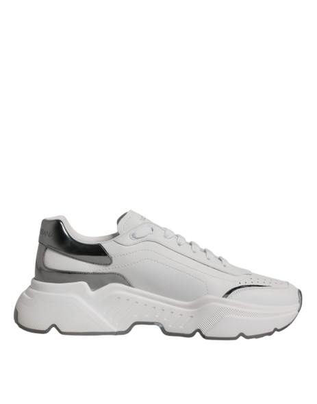 White Silver DAYMASTER Leather Sneakers Shoes White Silver DAYMASTER Leather Sneakers Shoes