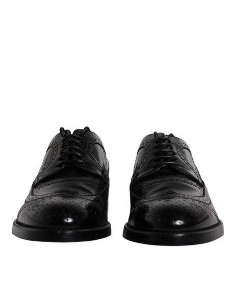Dolce & Gabbana Black Leather Derby Wingtip Formal Shoes MV6503 Dolce & Gabbana Black Leather Derby Wingtip Formal Shoes MV6503